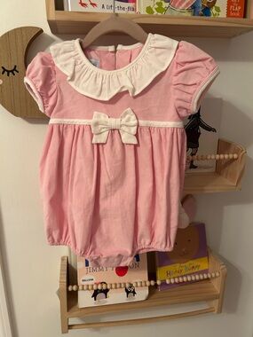 Little English Pink and Cream corduroy One-Piece